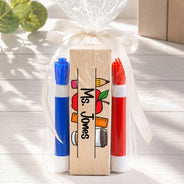 Back To School,Teacher,Proud,Icon - Teach Love Inspire Custom Teacher's Name - Personalized Whiteboard Eraser & Marker Set