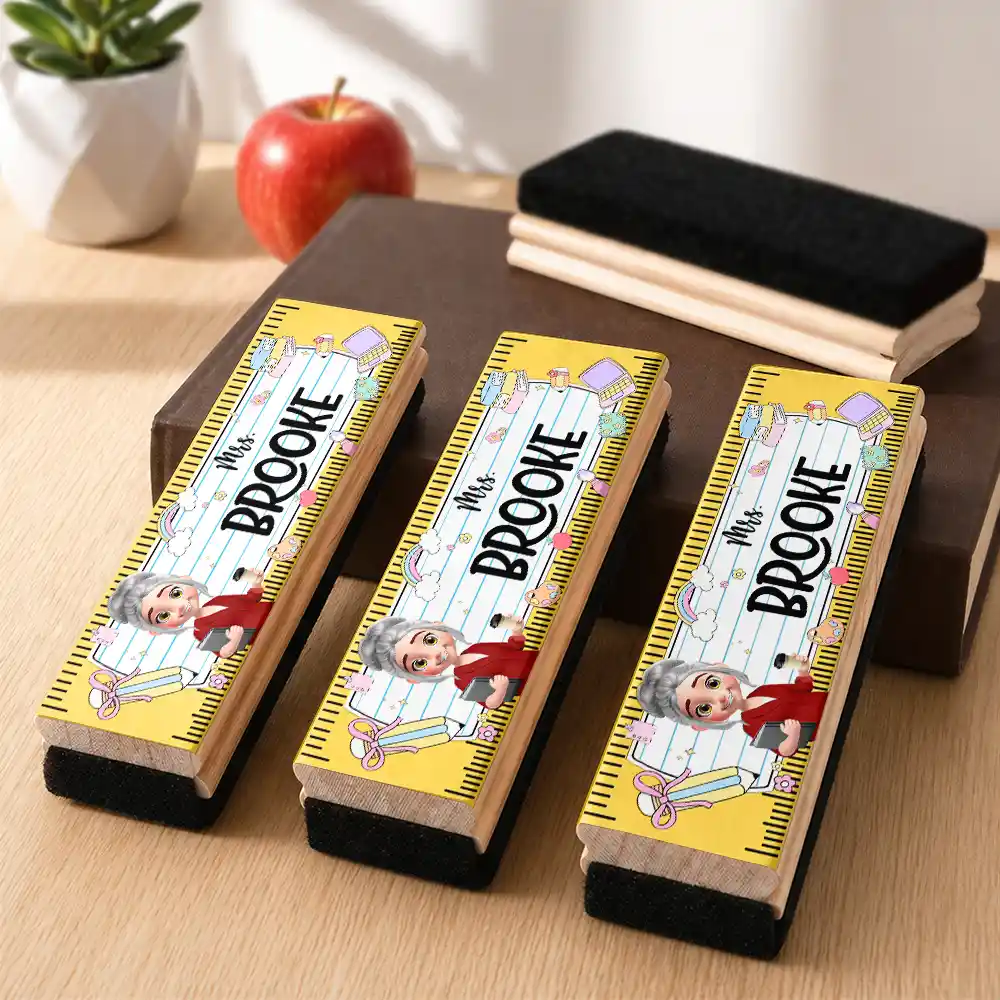 Back To School,Teacher,Proud,Vector - Teacher Appreciation Custom Name - Personalized Whiteboard Eraser & Marker Set