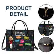 Teacher,Back To School - Teacher Be The Reason Someone Feels Welcomed - Personalized Leather Bag