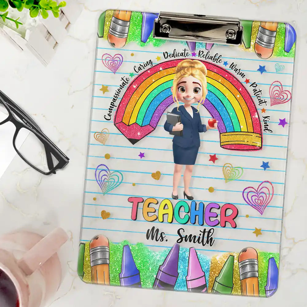 Teacher Compassionate Caring - Personalized Acrylic Clipboard