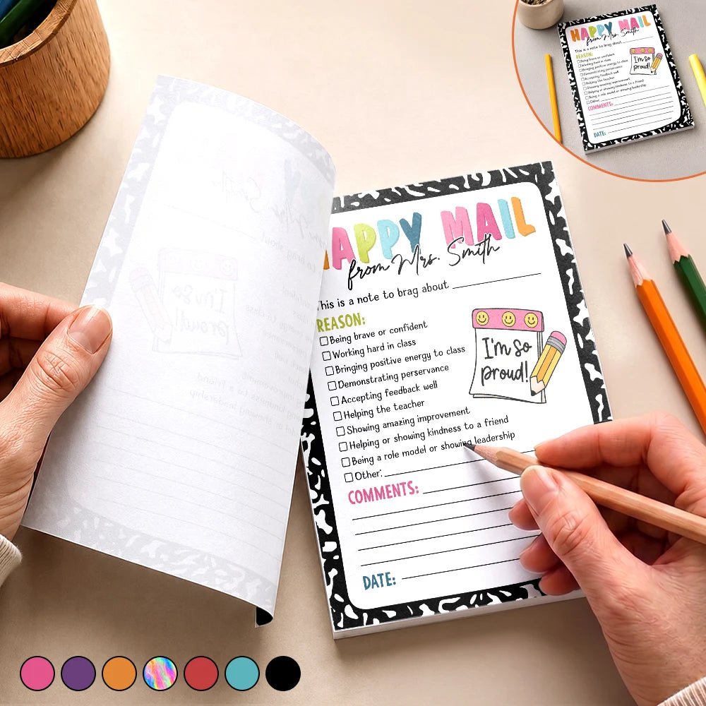 Teacher Happy Mail Classroom - Personalized Notepad