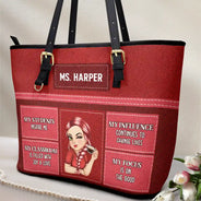 Teacher,Back To School - Teacher Inspiration - Personalized Leather Tote Bag