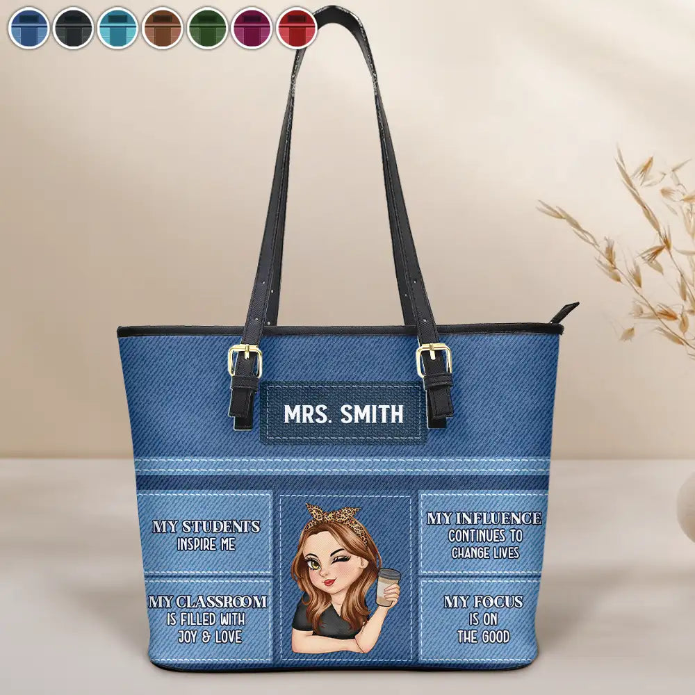 Teacher Inspiration - Personalized Leather Tote Bag