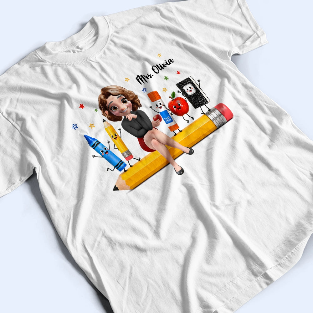 Top Market,Adorable,Teacher,Back To School,Vector - Teacher Life Happy To See Your Face - Personalized T Shirt