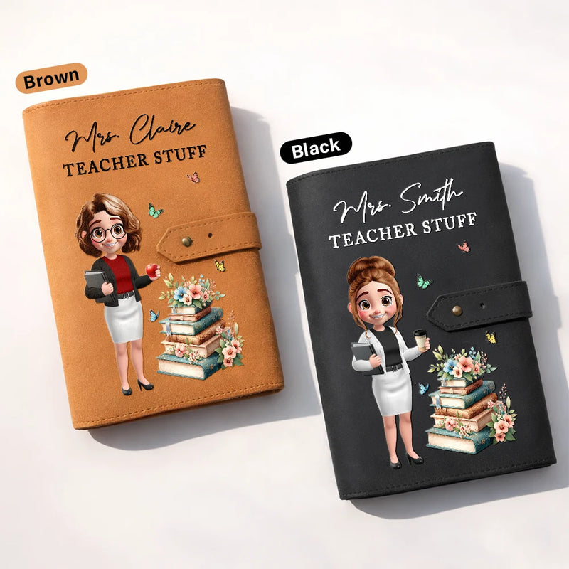 Teacher,Happy -Teacher Stuff - Personalized Leather Cable Bag