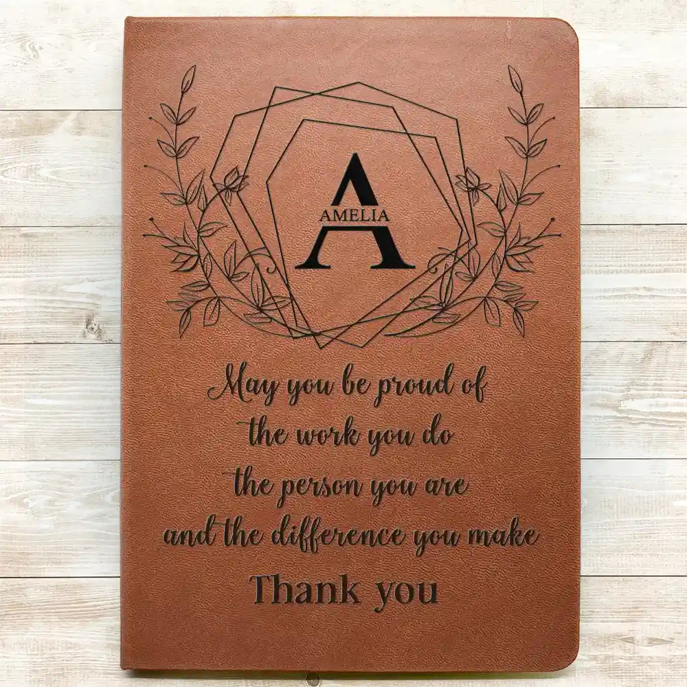 Teacher,Back To School - Teacher Thank You For Making A Difference - Personalized Leather Journal