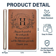 Teacher,Back To School - Teacher Thank You For Making A Difference - Personalized Leather Journal