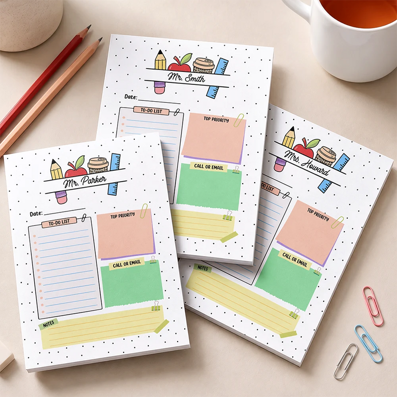 Teacher,Custom Text,Happy - Teacher To Do List - Personalized Notepad