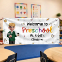 Teacher,Inspirational,Back To School,Vector - Teacher Welcome To Kindergarten Back To School - Personalized Horizontal Banner