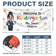 Teacher,Inspirational,Back To School,Vector - Teacher Welcome To Kindergarten Back To School - Personalized Horizontal Banner