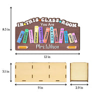Teacher, Happy - Teacher You Are Kind Creators Special Important Trusted Unique Smart - Personalized Wooden Pen Pencil Holder