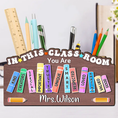 Wooden Pen Pencil Holder