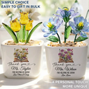 Teacher Thank You For Helping Me Grow - Personalized Glass Flower Plant Pot
