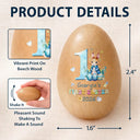 Easter,New baby,Dad,Sons,Gift For Son,Mom,Gift For Daughter,,Daughters (Young),Gift For Kids,Gift For Grandkids,Happy - Text Pattern My First Easter - Personalized Musical Wooden Easter Egg Shaker