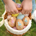 Easter,New baby,Dad,Sons,Gift For Son,Mom,Gift For Daughter,,Daughters (Young),Gift For Kids,Gift For Grandkids,Happy - Text Pattern My First Easter - Personalized Musical Wooden Easter Egg Shaker