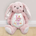 New Dad,New baby,New Mom - Text Pattern My First Easter - Personalized Soft Toy Bunny
