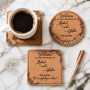 Grateful, Gift For Couples, Wedding, Custom Text - Thank You For Joining Us Couple Wedding - Personalized Cork Coaster
