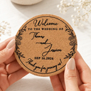 Grateful, Gift For Couples, Wedding, Custom Text - Thank You For Joining Us Couple Wedding - Personalized Cork Coaster