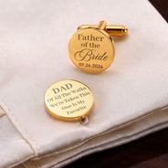 Sentimental, Gift For Father, Wedding, Custom Text - Thank You For Walking By My Side Today And Always - Personalized Circular Cufflinks