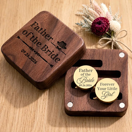 Thank You For Walking By My Side Today And Always - Personalized Circular Cufflinks