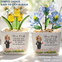 Thank You Teacher For Helping Me Grow - Personalized Glass Flower Plant Pot