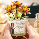 Thank You Teacher For Helping Me Grow - Personalized Glass Flower Plant Pot
