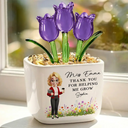 Thank You Teacher For Helping Me Grow - Personalized Glass Flower Plant Pot
