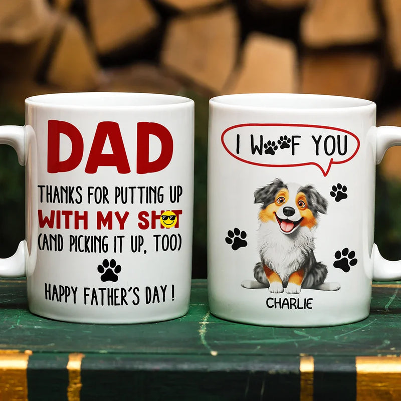 Dog Lovers,Dog Dad,Pet Lovers,Pet Dad - Thanks For Picking Up My Poop - 3D Inflated Effect Printed, Personalized Mug