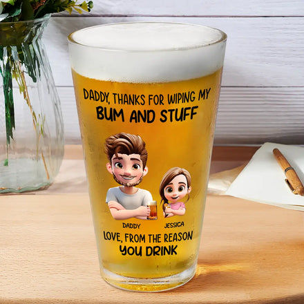Thanks For Wiping My Stuff - Personalized Beer Glass