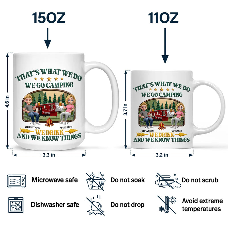 Gift For Couples, Gift For Husband, Gift For Wife, Gift For Boyfriend, Gift For Girlfriend, Love - That's What I Do I Go Camping I Drink - Personalized Mug - Personalized Mug