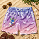 Humorous,Gift For Men,Beach,Gift For Yourself,Summer,Retirement,Vector,Custom Text - The Legend Has Retired - Personalized Swim Trunks With Liner