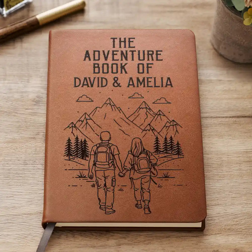 The Adventure Book Of Happy Couple - Personalized Leather Journal