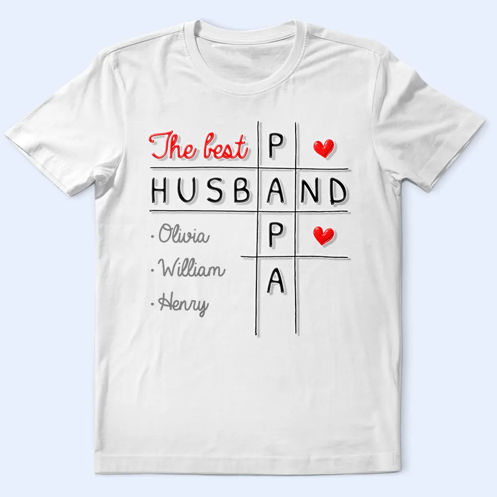 Gift For Father,Happy - The Best D Husband Dad Funny Kid Name Word Game - Personalized T Shirt