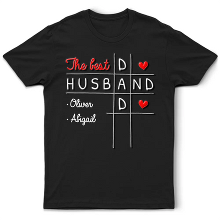 The Best D Husband Dad Funny Kid Name Word Game - Personalized T Shirt
