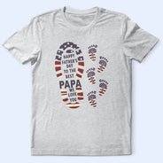 Dad - Children,Grandpa - Grandkids,Gift For Father,Gift For Grandpa,Top Market,Non-Eng,Icon,Confident - The Best Dad We Love You Footprints - Personalized T Shirt