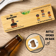 Afro Dad,Gift For Father,Gift For Grandpa,Gift For Men,Happy,Vector -  The Blackfather We Love You Beyond Measure - Personalized Bottle Opener Wood Level

