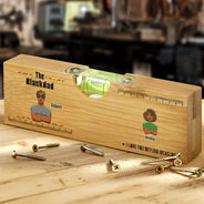 Afro Dad,Gift For Father,Gift For Grandpa,Gift For Men,Happy,Vector -  The Blackfather We Love You Beyond Measure - Personalized Bottle Opener Wood Level
