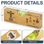 Afro Dad,Gift For Father,Gift For Grandpa,Gift For Men,Happy,Vector -  The Blackfather We Love You Beyond Measure - Personalized Bottle Opener Wood Level
