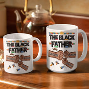 Gift For Father,Gift For Grandpa,Afro Dad,Happy - The Black Father Proud Dad Hand Punch - Personalized White Edge-to-Edge Mug