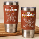 Afro Dad,Gift For Father,Gift For Grandpa,Happy,Top Market - The Blackfather - Personalized Leather Tumbler