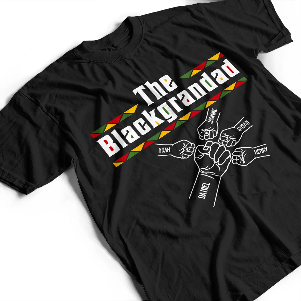 Afro Dad,Gift For Father,Gift For Grandpa,Happy,Top Market - The Blackfather Fist Bump - Personalized T Shirt