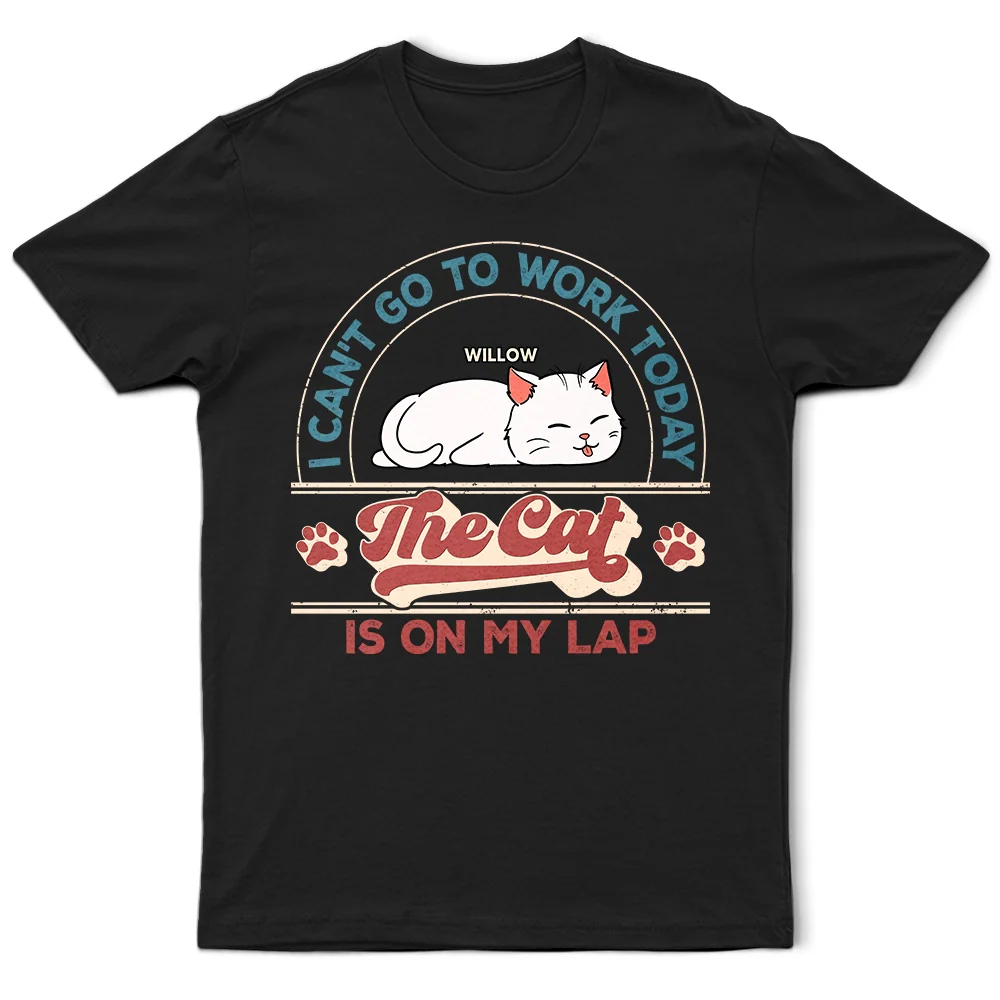 The Cat Is On My Lap - Personalized T Shirt