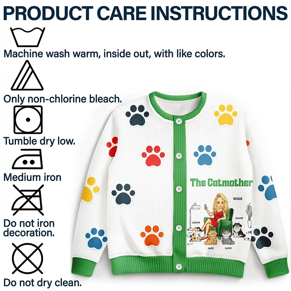 Funny, Pet Lovers, Cat Lovers, Cat Mom - The Catmother - Personalized Cardigan