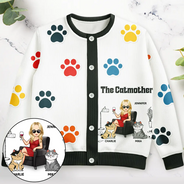 Funny, Pet Lovers, Cat Lovers, Cat Mom - The Catmother - Personalized Cardigan