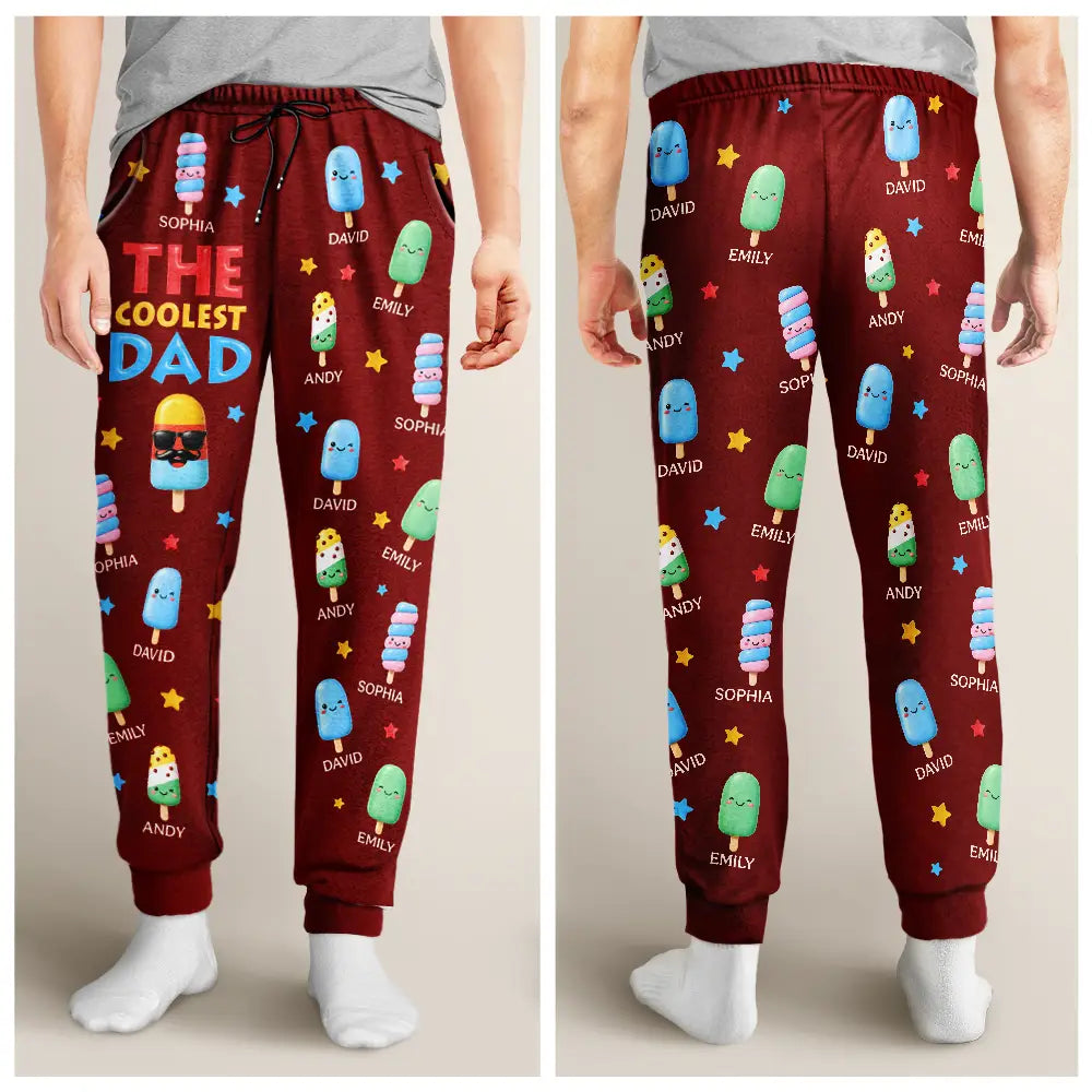 Gift For Husband,Gift For Yourself,Gift For Men,Gift For Father,Gift For Grandpa,Non-Eng,Icon,Humorous - The Coolest Pop Grandpa Dad - Personalized Pajama Pants