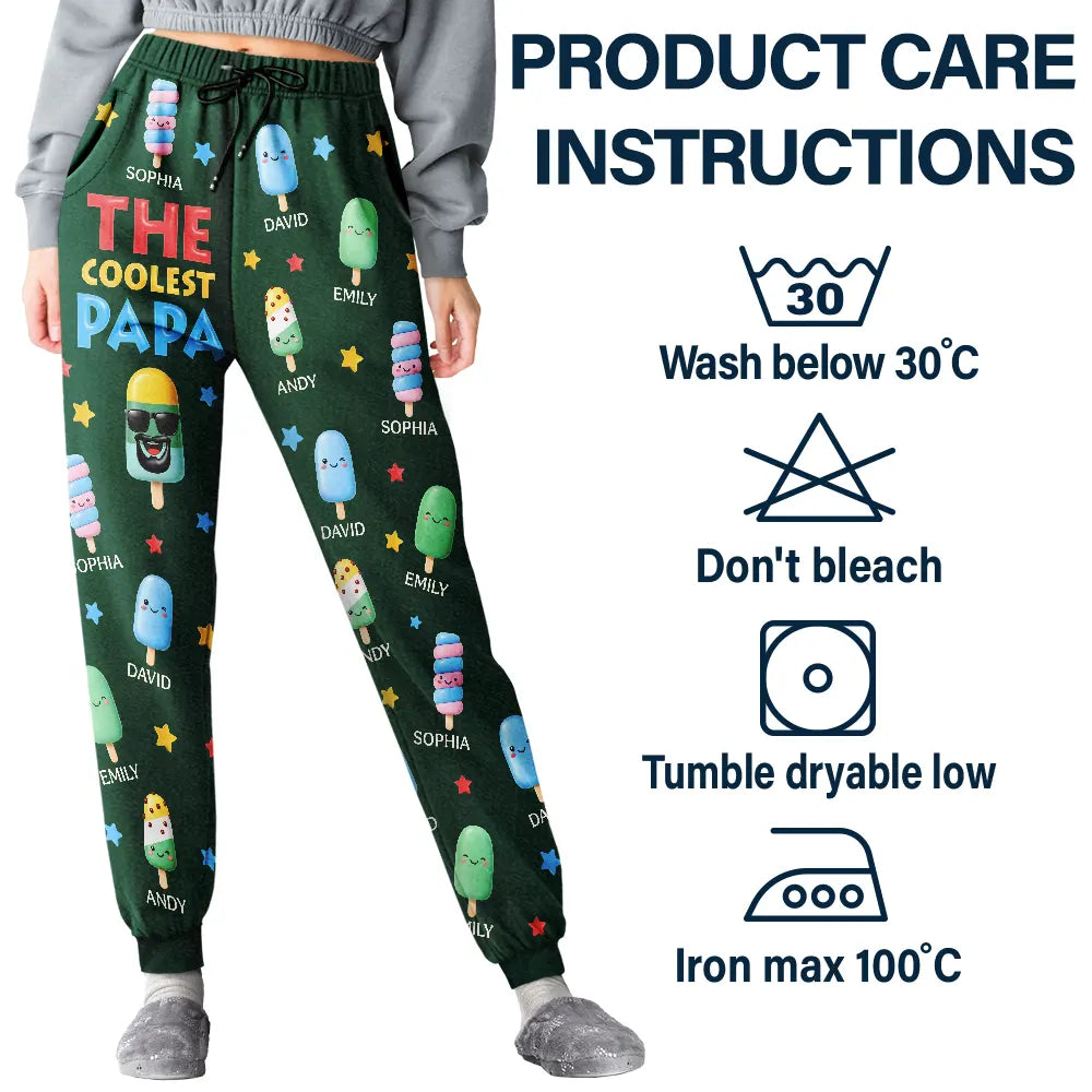 Gift For Husband,Gift For Yourself,Gift For Men,Gift For Father,Gift For Grandpa,Non-Eng,Icon,Humorous - The Coolest Pop Grandpa Dad - Personalized Pajama Pants