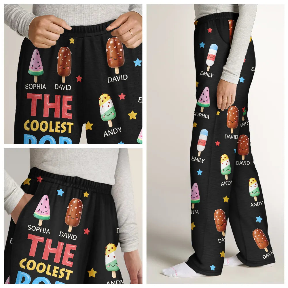 Gift For Husband,Gift For Yourself,Gift For Men,Gift For Father,Gift For Grandpa,Non-Eng,Icon,Humorous - The Coolest Pop Grandpa Dad - Personalized Pajama Pants