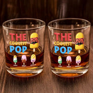Gift For Husband,Gift For Yourself,Gift For Men,Gift For Father,Gift For Grandpa,Non-Eng,Icon,Humorous - The Coolest Pop Grandpa Dad - Personalized Whiskey Glass
