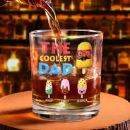 Gift For Husband,Gift For Yourself,Gift For Men,Gift For Father,Gift For Grandpa,Non-Eng,Icon,Humorous - The Coolest Pop Grandpa Dad - Personalized Whiskey Glass