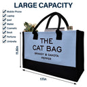 Happy,Dog Lovers,Dog Mom,Cat Lovers,Pet Lovers - The Dog Bag - Personalized Canvas Tote Bag